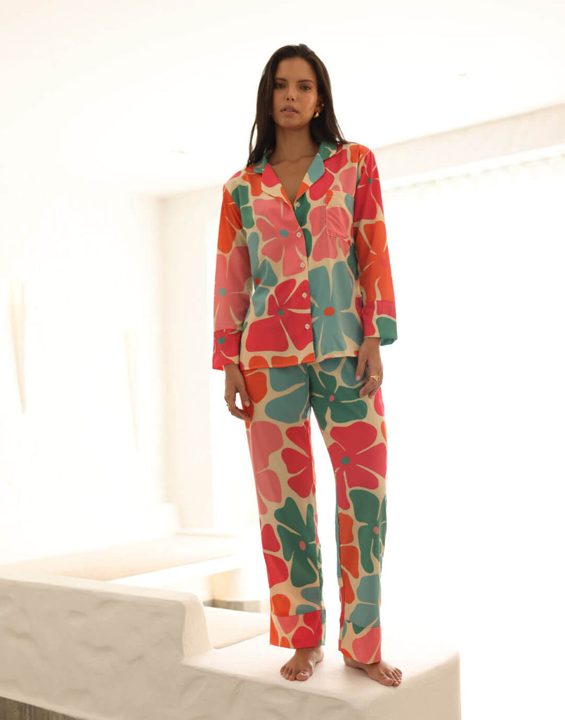 Alma Set Pantalón Camisa Larga Tela Fresca