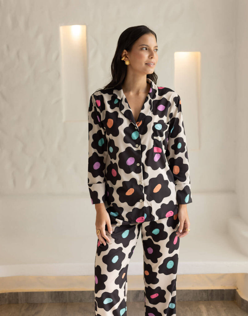 Aurora Set Pantalón Camisa Larga para Mujer